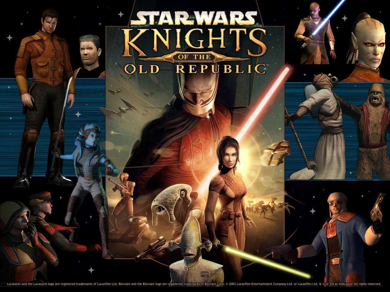 Knights of The Old Republic wallpapper with all characteristic NPCs
